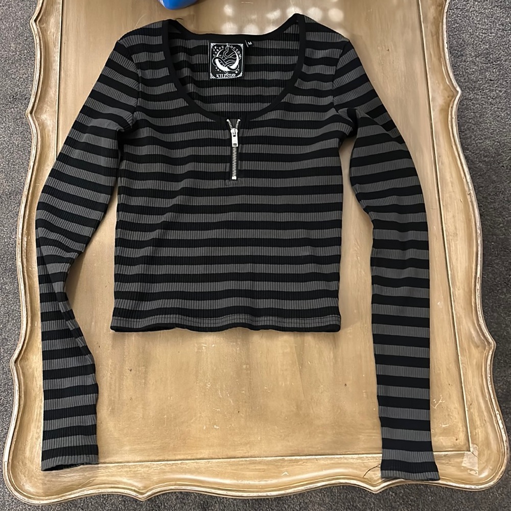 Killstar Izora Ribbed top (Grey) size medium NWOT